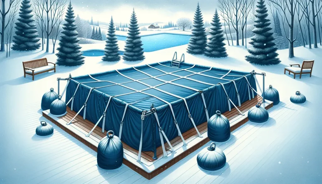 winterize a pool: covering the pool